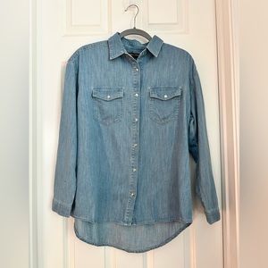 MAVI Gold Denim Long Sleeve Button Down